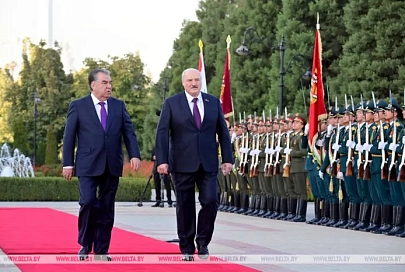 Церемония официальной встречи Александра Лукашенко прошла во Дворце Нации в Душанбе