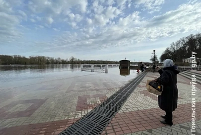 Фотофакт: посмотрите, как во время паводка выглядит набережная в Гомеле 
