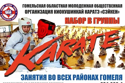 Набор детей и взрослых в группы киокушинкай каратэ в Гомеле