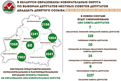 В Беларуси образованы избирательные округа по выборам депутатов местных Советов депутатов двадцать девятого созыва