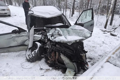 В Речицком районе легковой автомобиль врезался в грузовик «Даф», пострадали два человека