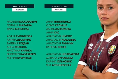 Обнародован состав женской сборной Беларуси по футболу на поединки квалификации к Евро-2025