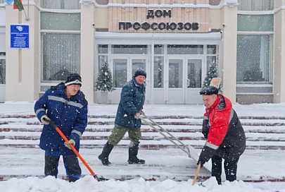 Расчистим сугробы вместе! Профсоюзы Гомельщины вооружились лопатами против снежной непогоды, проявили единство и солидарность