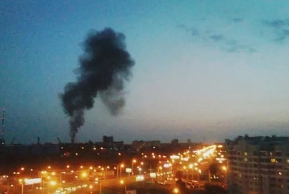 ФОТОФАКТ: Дымовой столб в центре Гомеля в районе фабрики «8 Марта» образовался из-за возгорания производственного мусора