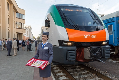 Открытие пассажирских перевозок бизнес-класса электропоездом  ЭПм InterCity по направлению Гомель-Минск