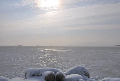 Черное море замерзло в Одессе 