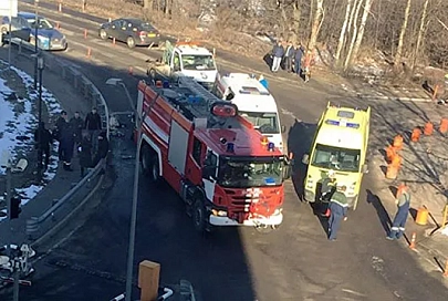 Пожарная машина протаранила пассажиров аэропорта Домодедово 