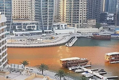 Воды Дубая окрасились в оранжевый цвет