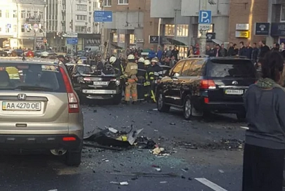 В центре Киева взорвался легковой автомобиль