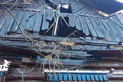 В Добрушском районе на пожаре обгорел деревянный дом